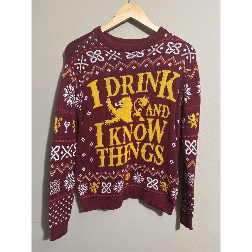 Game of Thrones I drink and I know Things Knit Sweater Small